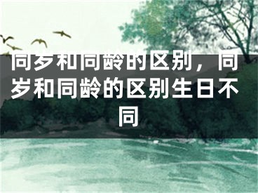 同岁和同龄的区别，同岁和同龄的区别生日不同