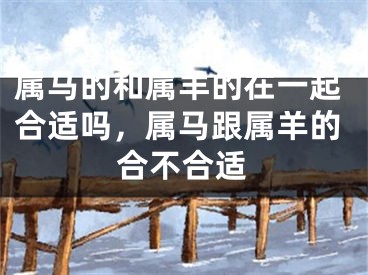 属马的和属羊的在一起合适吗，属马跟属羊的合不合适