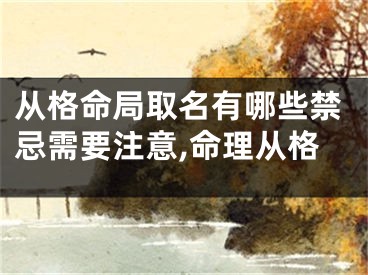 从格命局取名有哪些禁忌需要注意,命理从格
