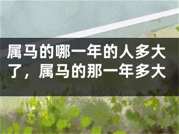 属马的哪一年的人多大了，属马的那一年多大