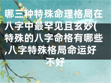 哪三种特殊命理格局在八字中最罕见且玄妙(特殊的八字命格有哪些,八字特殊格局命运好不好