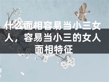 什么面相容易当小三女人,容易当小三的女人面相特征