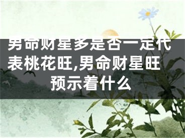 男命财星多是否一定代表桃花旺,男命财星旺预示着什么