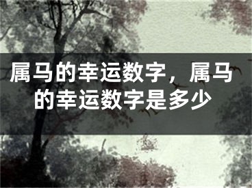 属马的幸运数字，属马的幸运数字是多少