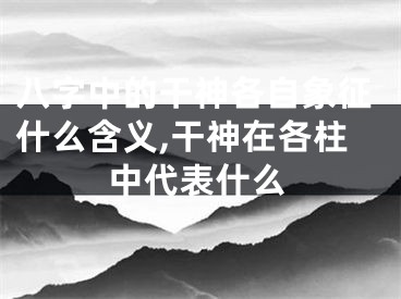八字中的干神各自象征什么含义,干神在各柱中代表什么