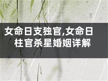 女命日支独官,女命日柱官杀星婚姻详解