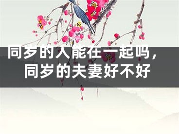 同岁的人能在一起吗,同岁的夫妻好不好