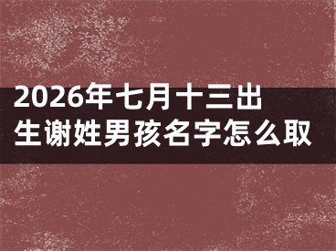 2026年七月十三出生谢姓男孩名字怎么取