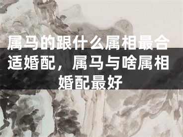 属马的跟什么属相最合适婚配，属马与啥属相婚配最好