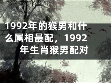 1992年的猴男和什么属相最配，1992年生肖猴男配对