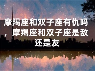 摩羯座和双子座有仇吗，摩羯座和双子座是敌还是友